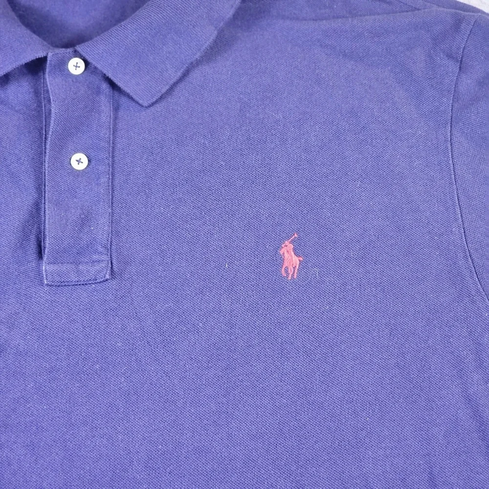 Polo Ralph Lauren Mens 2 XB Big Long Sleeve‎ Polo Shirt Navy Blue